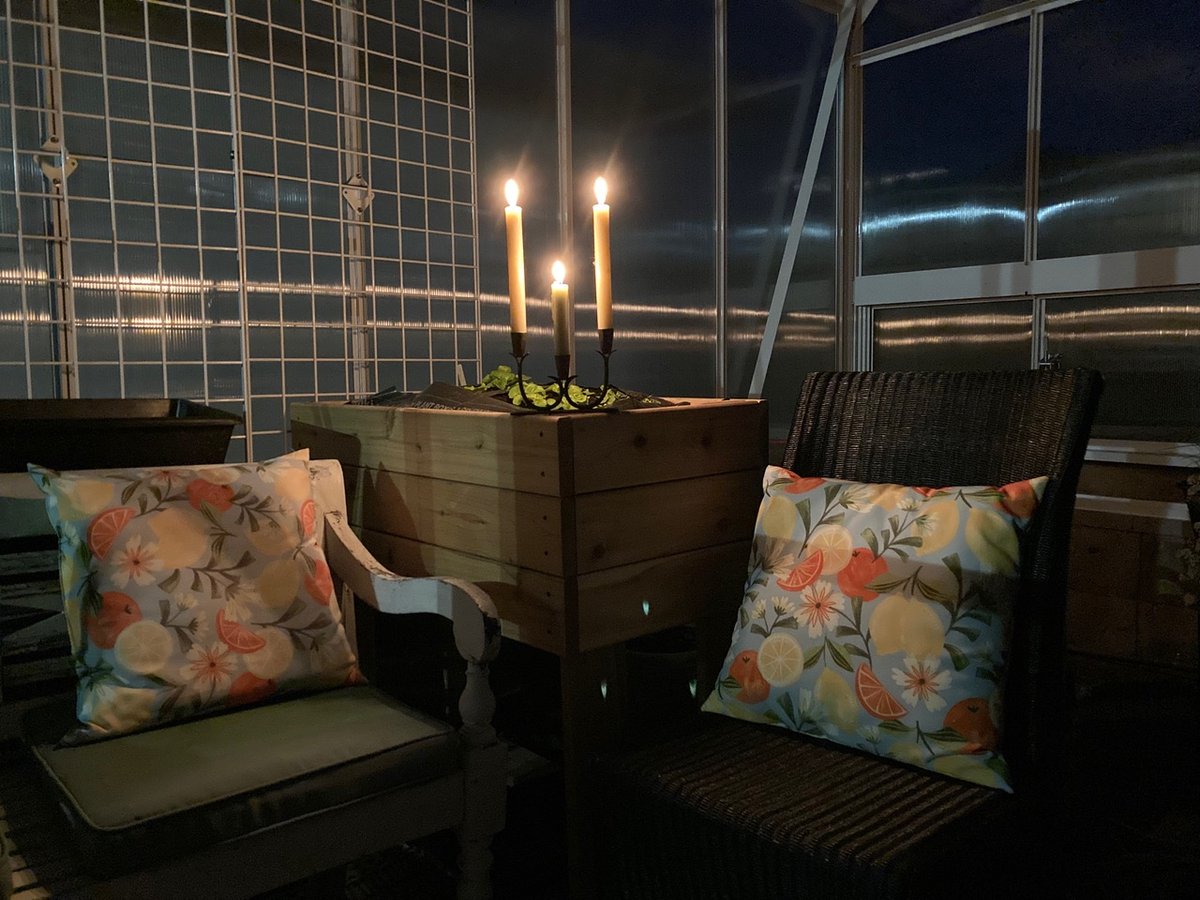 wicker chairs in candle lite greenhouse